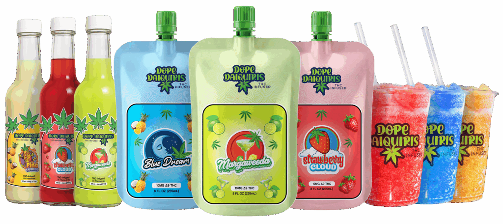 Image of Dope Daiquiris, Cannabis-infused daiquiri keywords: Cannabis, infused, daiquiri, cocktail, marijuana, THC, beverage, mixology, recipe.